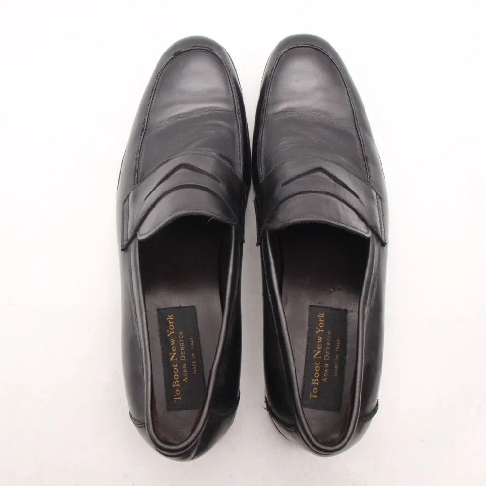 To Boot New York Penny Loafer Black Leather Shoes Men's Size 12 Made In Italy_9